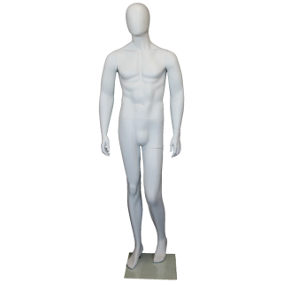 SFM67E-WT - 6 ft 2 in Casual Male Mannequin Egg head Matte white