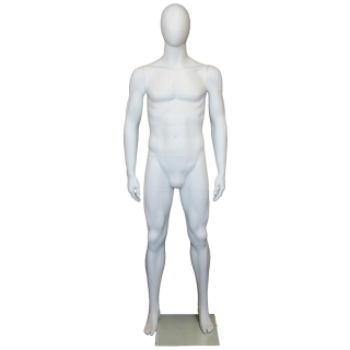 6 ft 2 in Male Mannequin Large size Egg head Matte white -SFM68E-WT