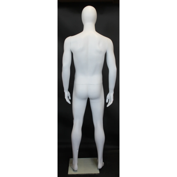 6 ft 2 in Male Mannequin Large size Egg head Matte white -SFM68E-WT