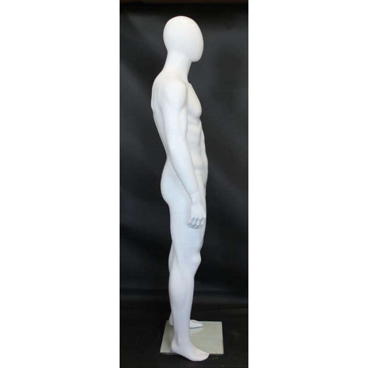 6 ft 2 in Male Mannequin Large size Egg head Matte white -SFM68E-WT