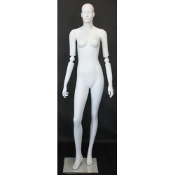 Female Mannequin with Bendable Arms Matte White - SFW39-WT