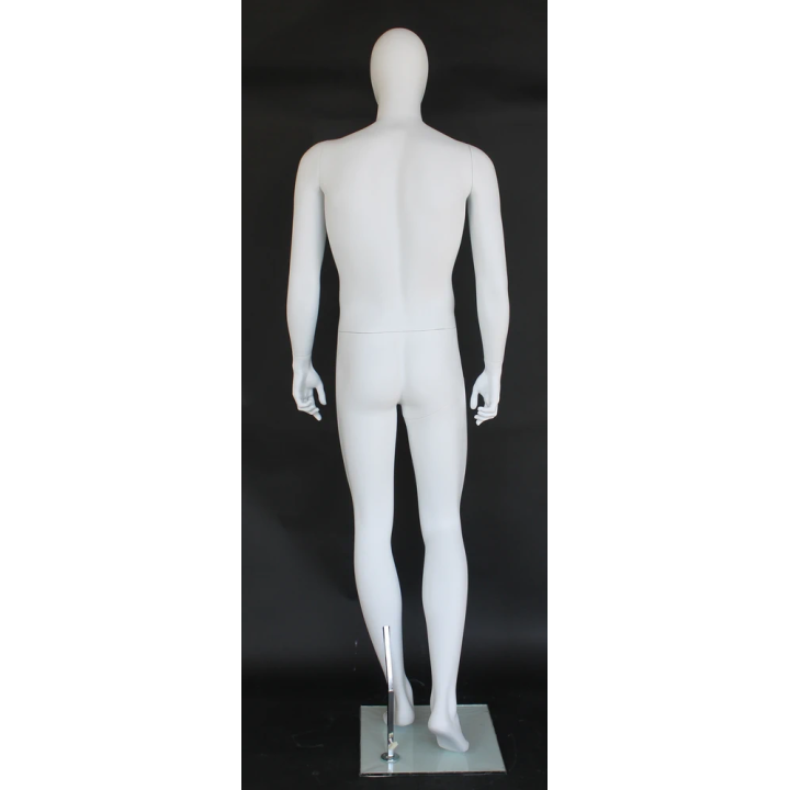 USED 6 ft 3 in Male Mannequin Egg head Matte white -SFM41E-WT