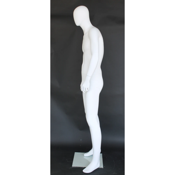 USED 6 ft 3 in Male Mannequin Egg head Matte white -SFM42E-WT