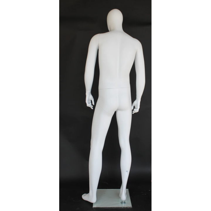 USED 6 ft 3 in Male Mannequin Egg head Matte white -SFM42E-WT