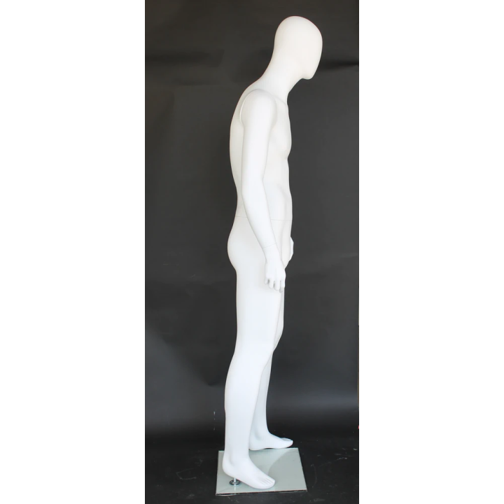 USED 6 ft 3 in Male Mannequin Egg head Matte white -SFM42E-WT