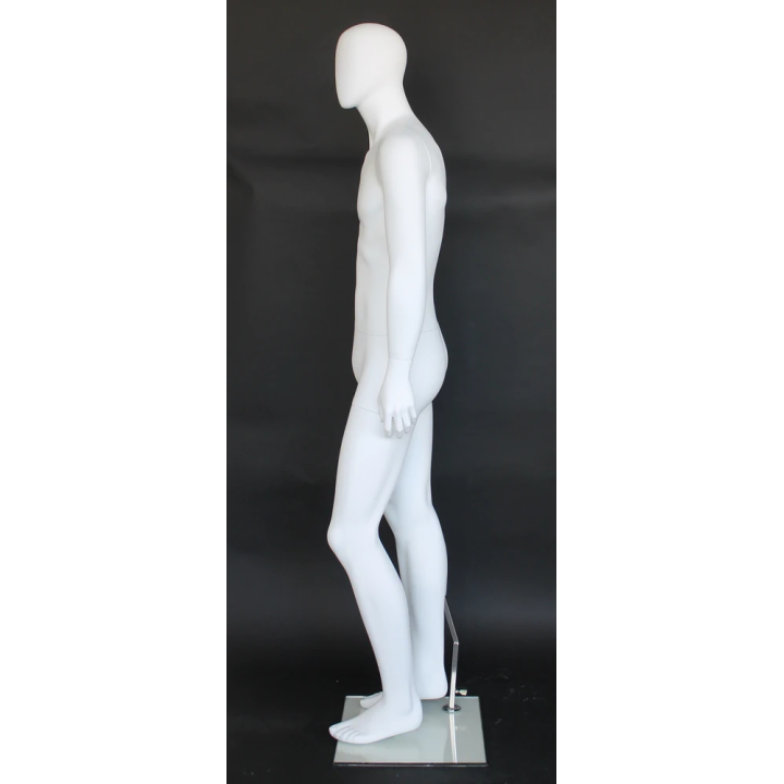 USED 6 ft 2 in Egg head Male Mannequin Matte white -SFM61E-WT