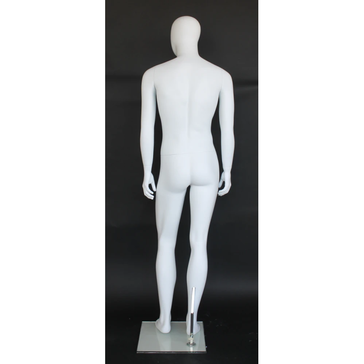 USED 6 ft 2 in Egg head Male Mannequin Matte white -SFM61E-WT