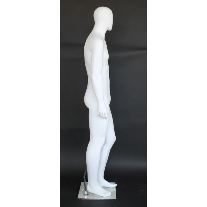 USED 6 ft 2 in Egg head Male Mannequin Matte white -SFM61E-WT