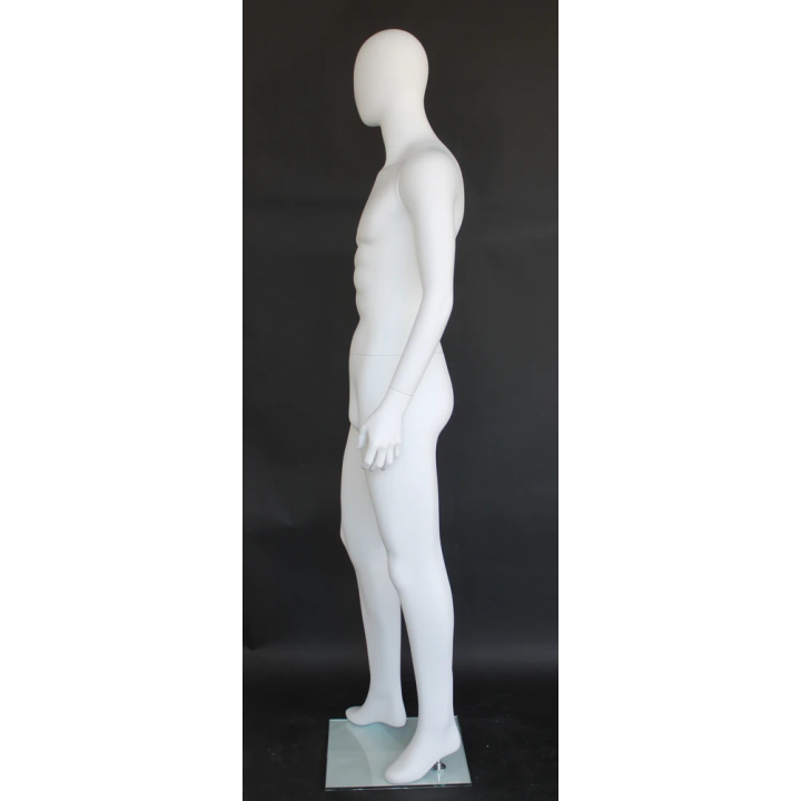 USED-6 ft 2 in Male Mannequin Egg head Matte white -SFM65E-WT