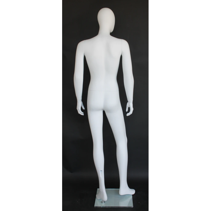 USED-6 ft 2 in Male Mannequin Egg head Matte white -SFM65E-WT