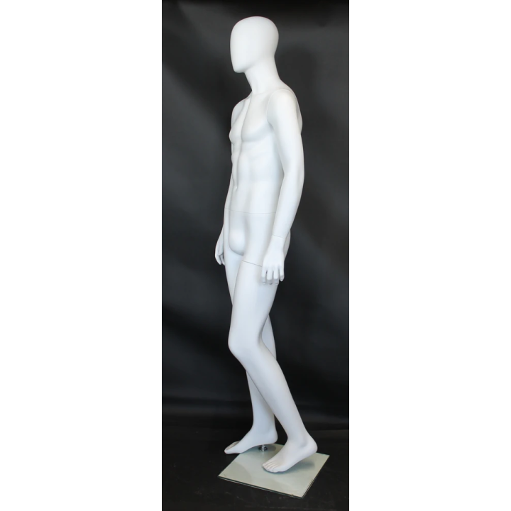 USED 6 ft 2 in Casual Male Mannequin Egg head Matte white -SFM67E-WT