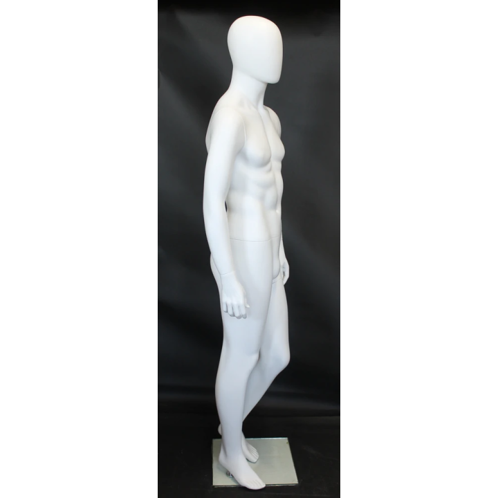 USED 6 ft 2 in Casual Male Mannequin Egg head Matte white -SFM67E-WT