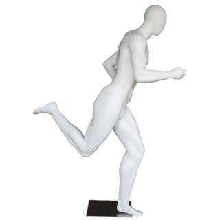USED 5 ft 11 in Egg head Matte white finish Running Male Mannequin