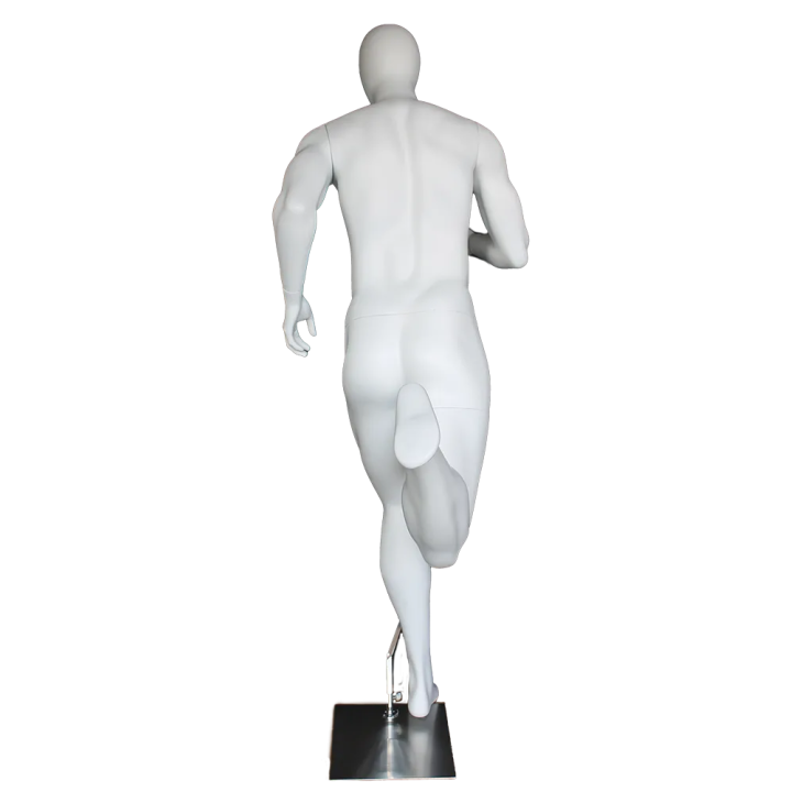 USED 5 ft 11 in Egg head Matte white finish Running Male Mannequin