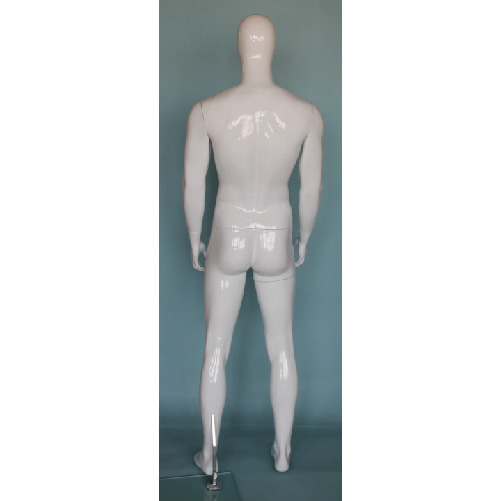 USED 6 ft 3 in Male Mannequin Egg head Glossy white -SFM51E-GW