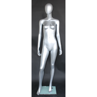 USED Matte Silver  Egg Head Female Mannequin -SFW46E-ST