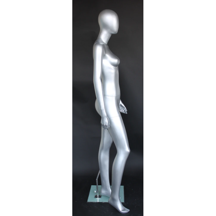 USED Matte Silver  Egg Head Female Mannequin -SFW46E-ST