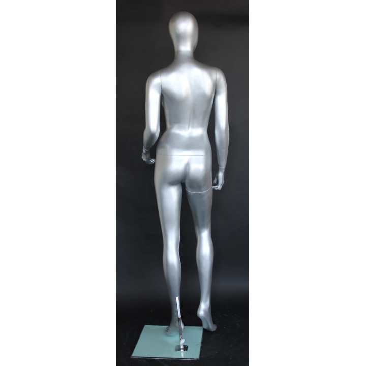 USED-Matte Silver Egg Head Standing Female Mannequin -SFW43E-ST