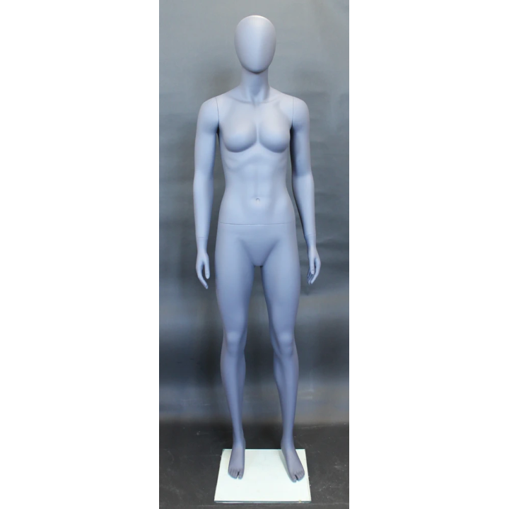 used Matte Grey Athletic Egg Head Female Mannequin -SFW51E-Grey