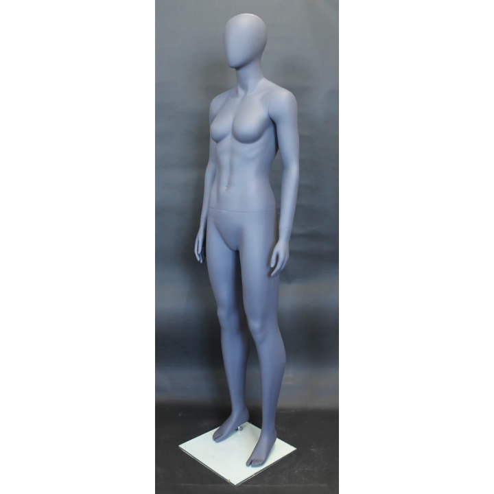 used Matte Grey Athletic Egg Head Female Mannequin -SFW51E-Grey