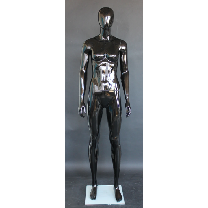 used Glossy Black Athletic Egg Head Female Mannequin -SFW51E-HB