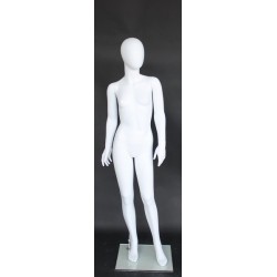 Egg Head White colored full body Teenage Girl Mannequin CF13E-WT