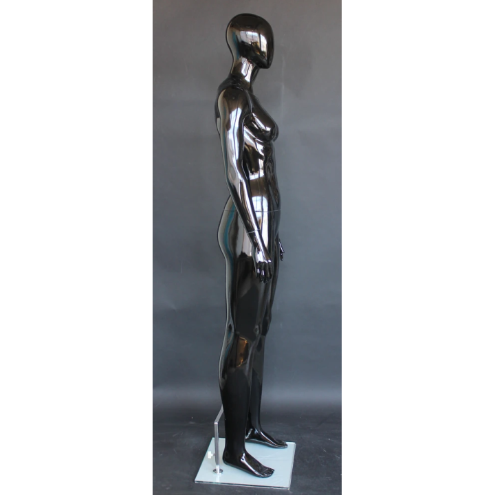 used Glossy Black Athletic Egg Head Female Mannequin -SFW51E-HB