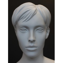 Female Sitting Mannequin Molded hair Matte White -SFW9-WT