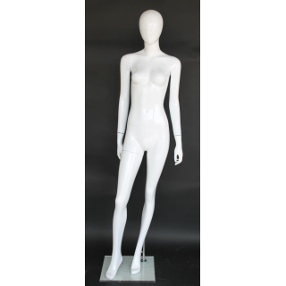 USED Glossy White Finish Egg Head Female Mannequin -SFW82E-GW