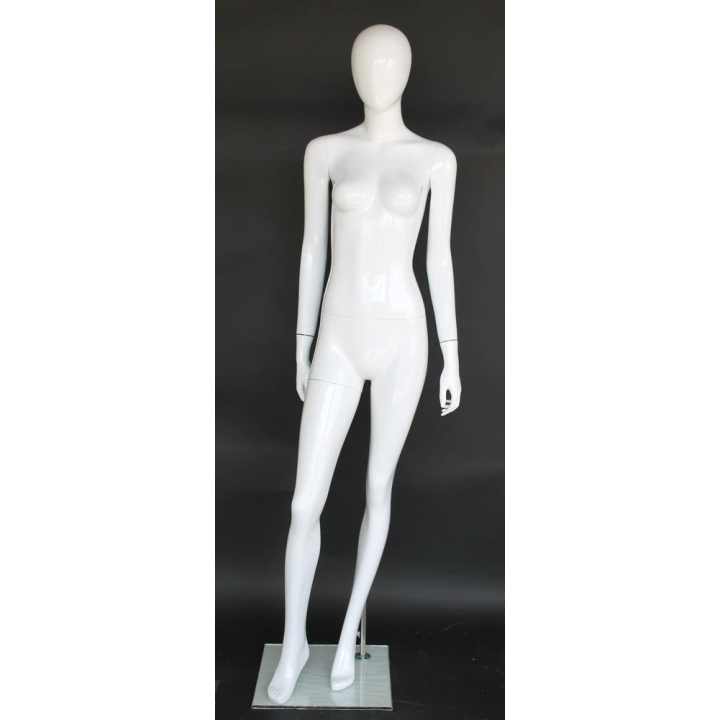 USED Glossy White Finish Egg Head Female Mannequin -SFW82E-GW
