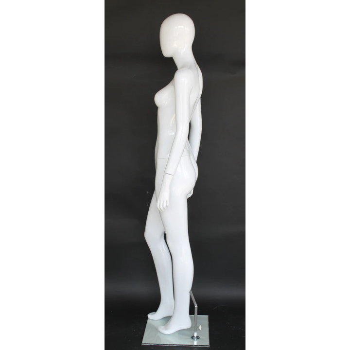 USED Glossy White Finish Egg Head Female Mannequin -SFW82E-GW