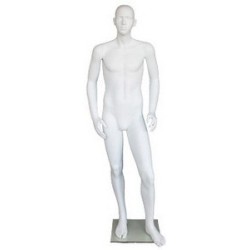 5 ft 7 in Abstract Face Male Mannequin Small Size Matte White CB19-WT