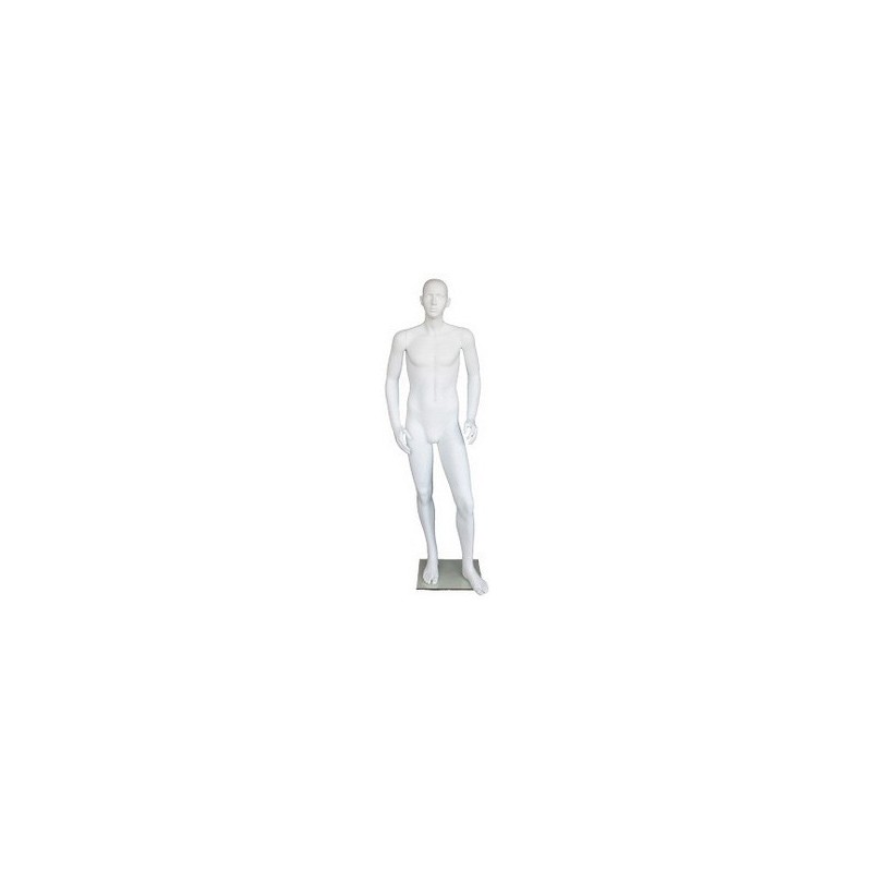 5 ft 7 in Abstract Face Male Mannequin Small Size Matte White CB19-WT