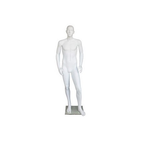 5 ft 7 in Abstract Face Male Mannequin Small Size Matte White CB19-WT