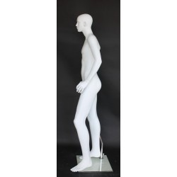 5 ft 7 in Abstract Face Male Mannequin Small Size Matte White CB19-WT