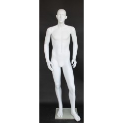 5 ft 7 in Abstract Face Male Mannequin Small Size Matte White CB19-WT