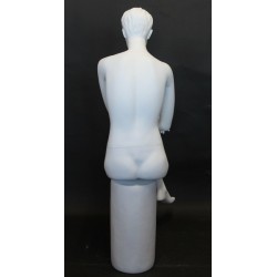 Female Sitting Mannequin Molded hair Matte White -SFW9-WT