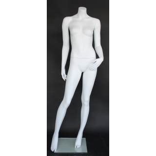 USED Headless Full Body Female Mannequin Matte White Glass Base STW121-WT