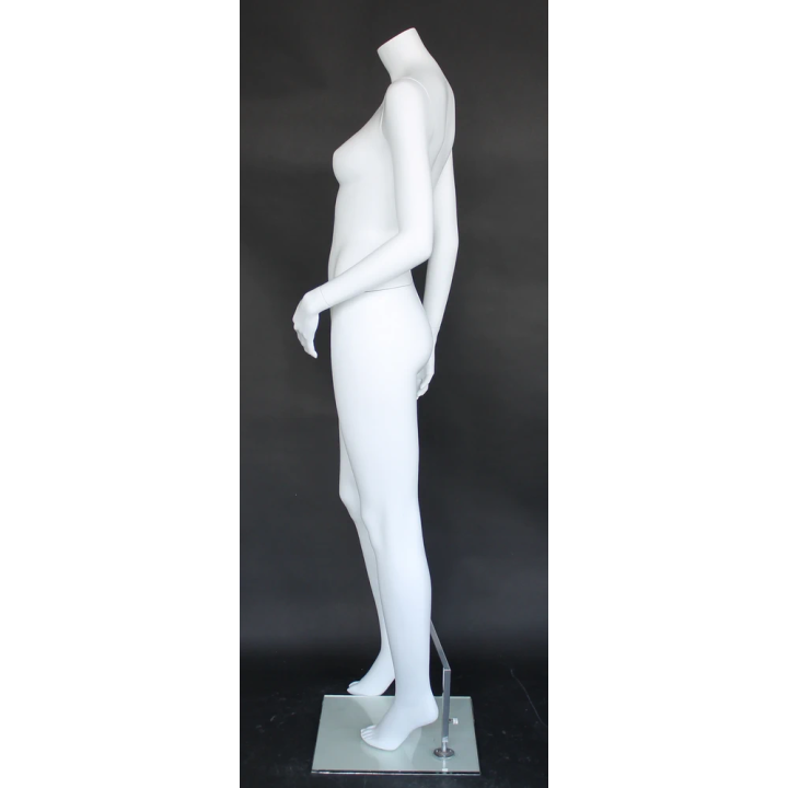 USED Headless Full Body Female Mannequin Matte White Glass Base STW121-WT