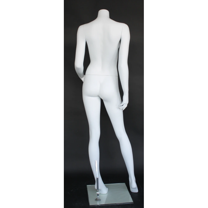 USED Headless Full Body Female Mannequin Matte White Glass Base STW121-WT