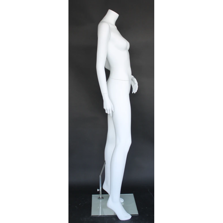 USED Headless Full Body Female Mannequin Matte White Glass Base STW121-WT