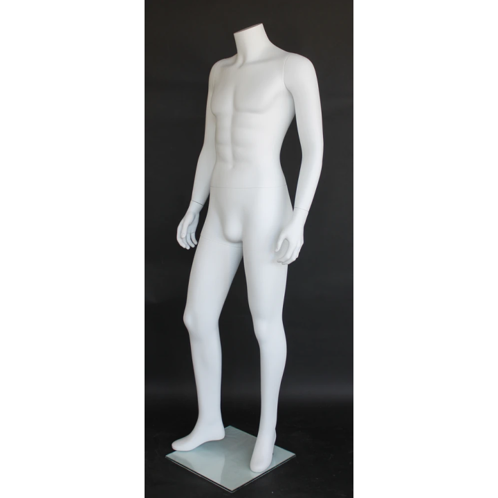 USED Headless Full Body Male Mannequin Matte white STM005-WT