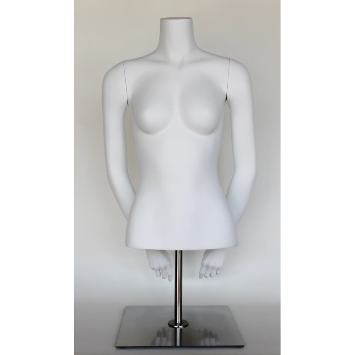 USED 46 in H Female Torso mannequin with Arms and Base FT8-WM