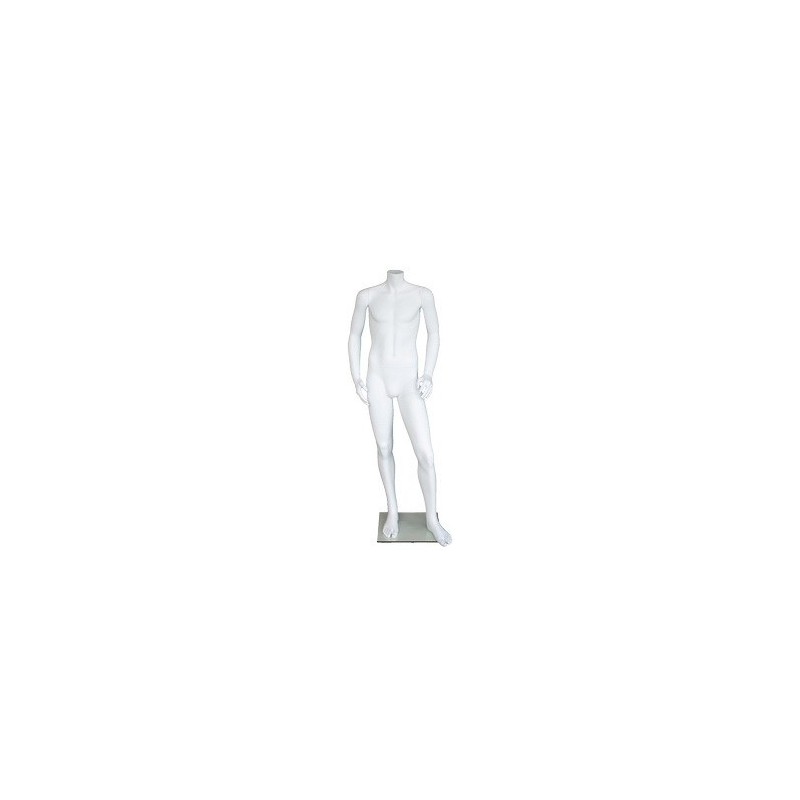 5 ft 3in Headless Male Mannequin Small Size Matte White CBH19-WT