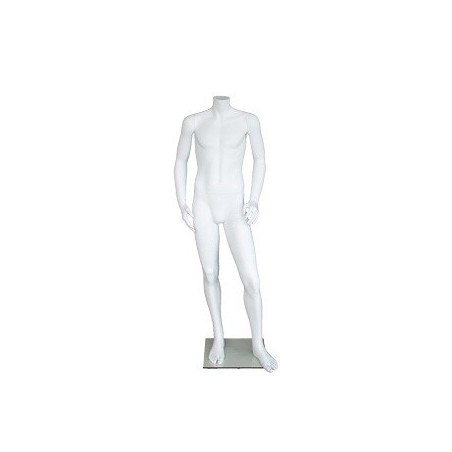 5 ft 3in Headless Male Mannequin Small Size Matte White CBH19-WT