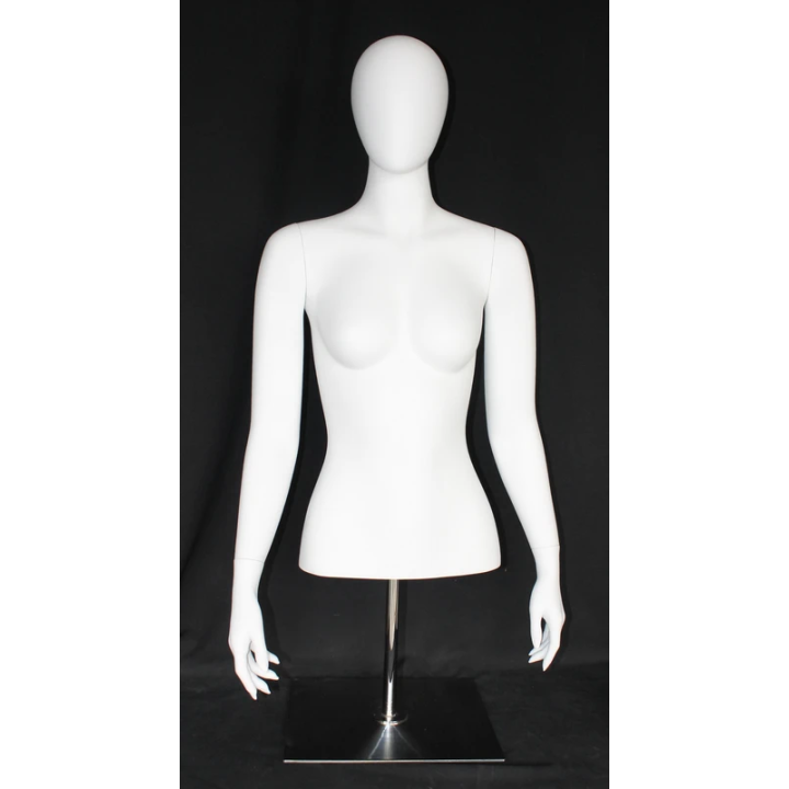 USED 4 ft H Egg Head Female Torso mannequin with Arms and Base FT6E-WM