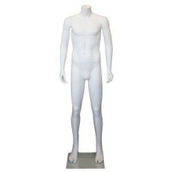 5 ft 1in Headless Male Mannequin Small Size Matte White CBH20-WT