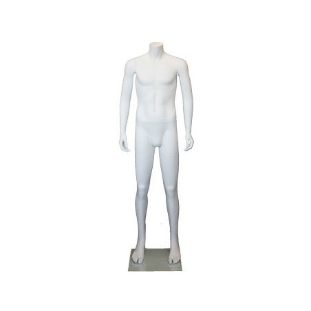 5 ft 1in Headless Male Mannequin Small Size Matte White CBH20-WT