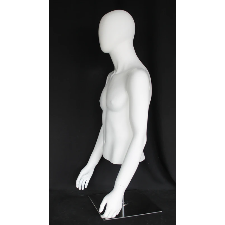 USED 4 ft H Egg Head Male Torso mannequin with Arms Metal Base MT66E-WM