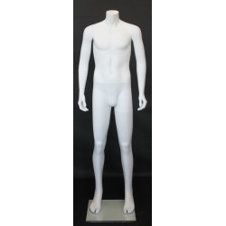 5 ft 1in Headless Male Mannequin Small Size Matte White CBH20-WT